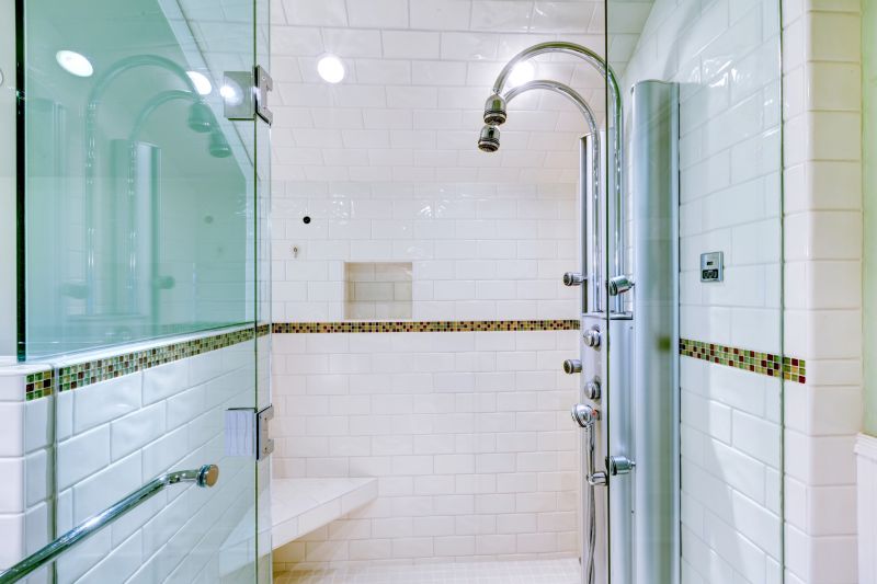 Modern Shower with Tile Accents